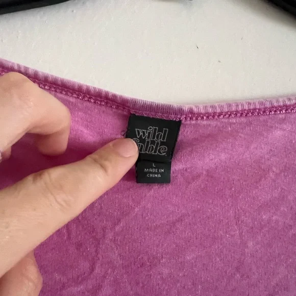 Pink Button Down Crop Top - Picture 2 of 4